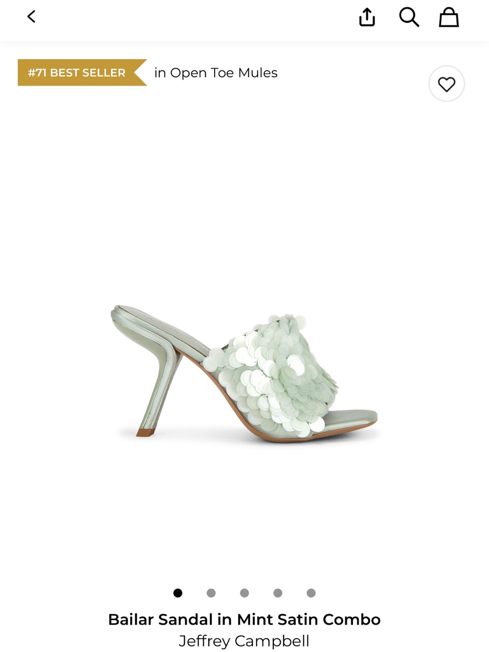 Jeffrey Campbell Mint Sequin Open-Toe Mule